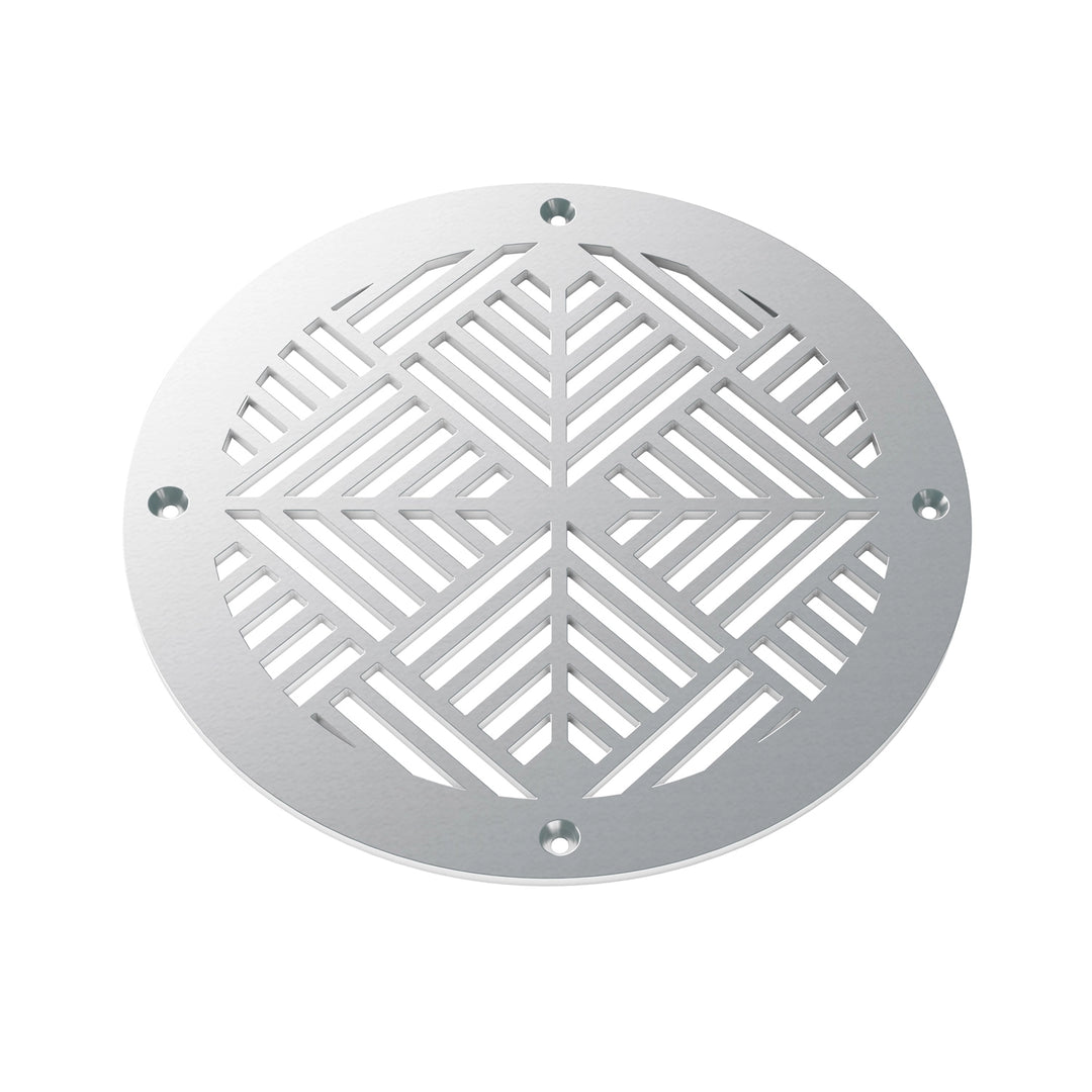 Chevron Round Vent Covers Round Vent Cover Reggio Register Company, LLC - VCU 6" Diameter (Overall: 8" Diameter) Steel Silver