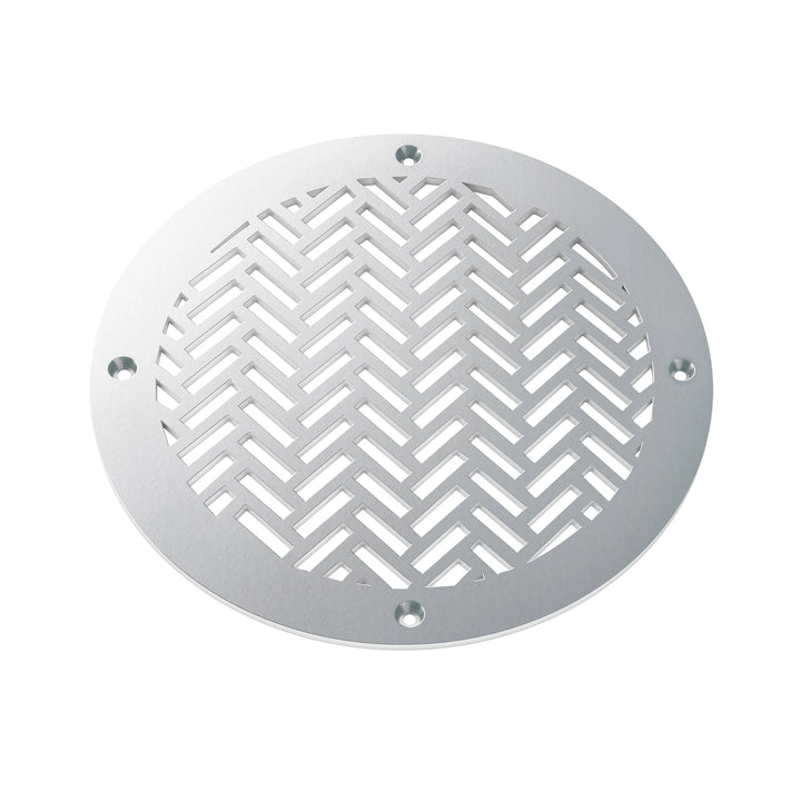 Herringbone Round Vent Covers Round Vent Cover Reggio Register Company, LLC - VCU 6" Diameter (Overall: 8" Diameter) Steel Silver