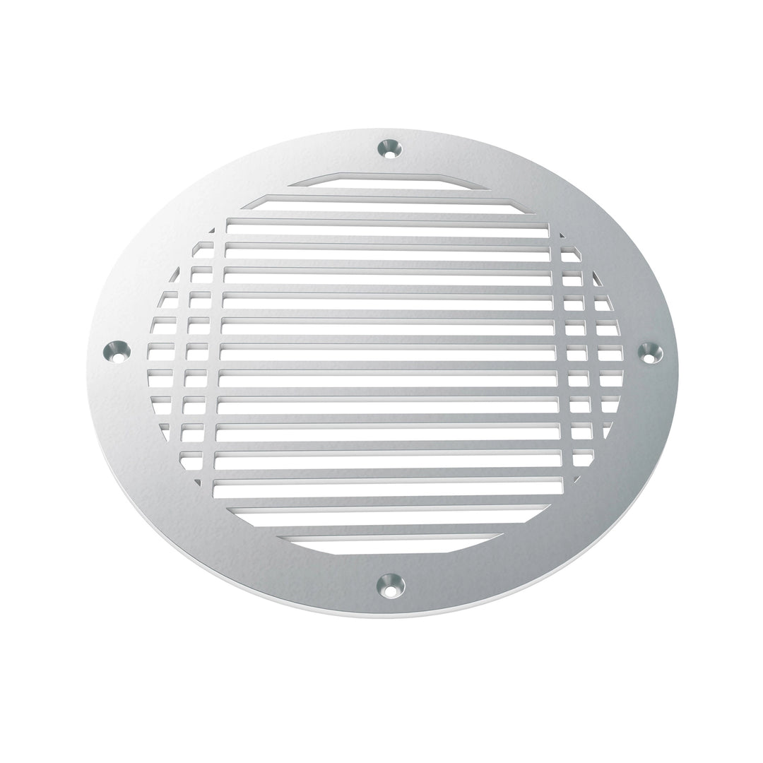 Linear Craftsman Round Vent Covers Round Vent Cover Reggio Register Company, LLC - VCU 6" Diameter (Overall: 8" Diameter) Steel Silver