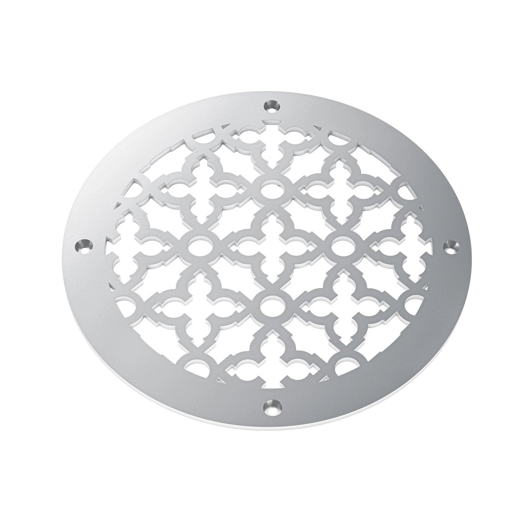 Scroll Round Vent Covers Round Vent Cover Reggio Register Company, LLC - VCU 6" Diameter (Overall: 8" Diameter) Steel Silver