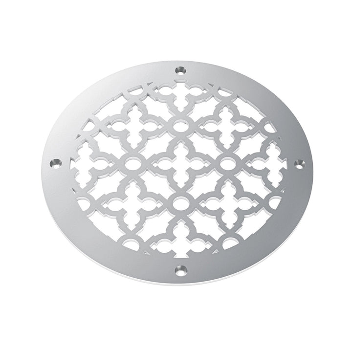 Scroll Round Vent Covers Round Vent Cover Reggio Register Company, LLC - VCU 6" Diameter (Overall: 8" Diameter) Steel Silver