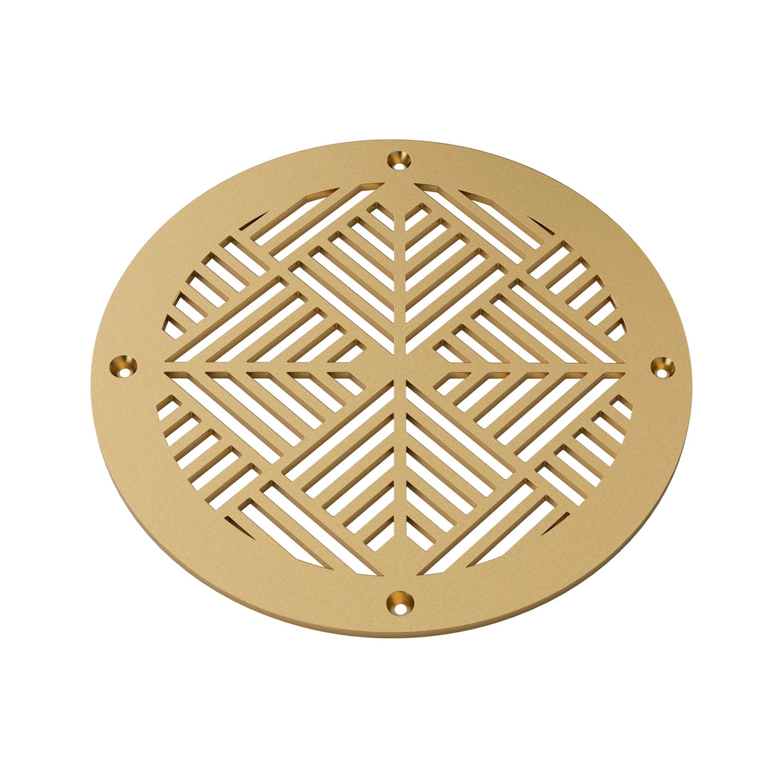 Chevron Round Vent Covers Round Vent Cover Reggio Register Company, LLC - VCU 6" Diameter (Overall: 8" Diameter) Steel Sun Gold