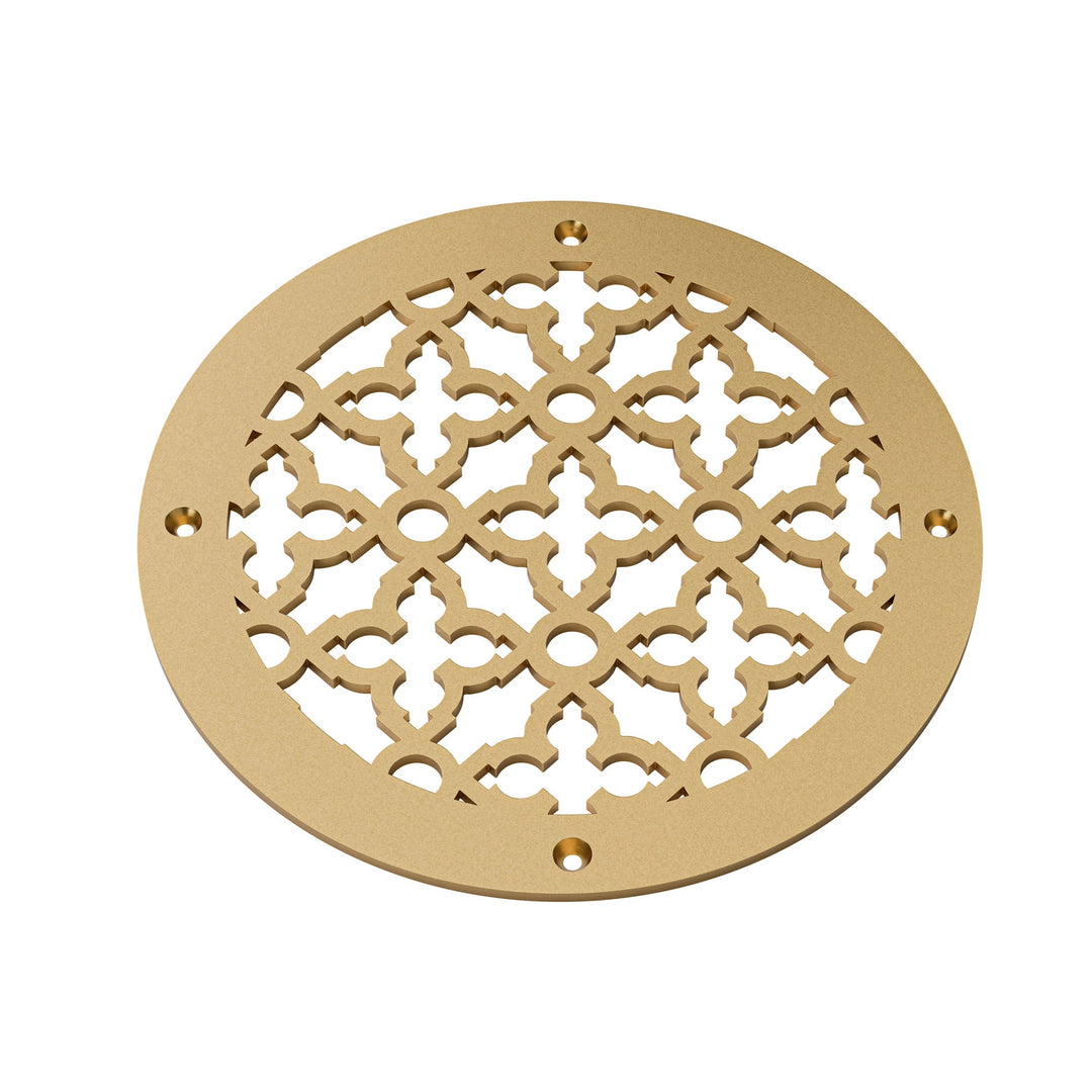 Scroll Round Vent Covers Round Vent Cover Reggio Register Company, LLC - VCU 6" Diameter (Overall: 8" Diameter) Steel Sun Gold