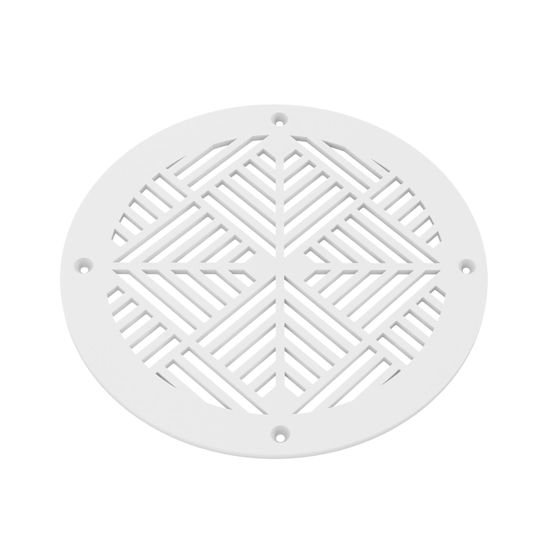 Chevron Round Vent Covers Round Vent Cover Reggio Register Company, LLC - VCU 6" Diameter (Overall: 8" Diameter) Steel White