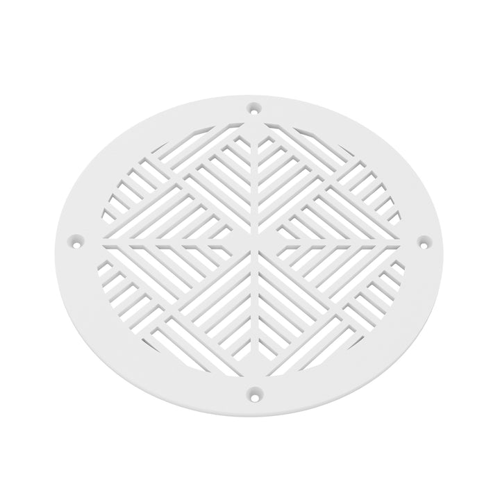 Chevron Round Vent Covers Round Vent Cover Reggio Register Company, LLC - VCU 6" Diameter (Overall: 8" Diameter) Steel White