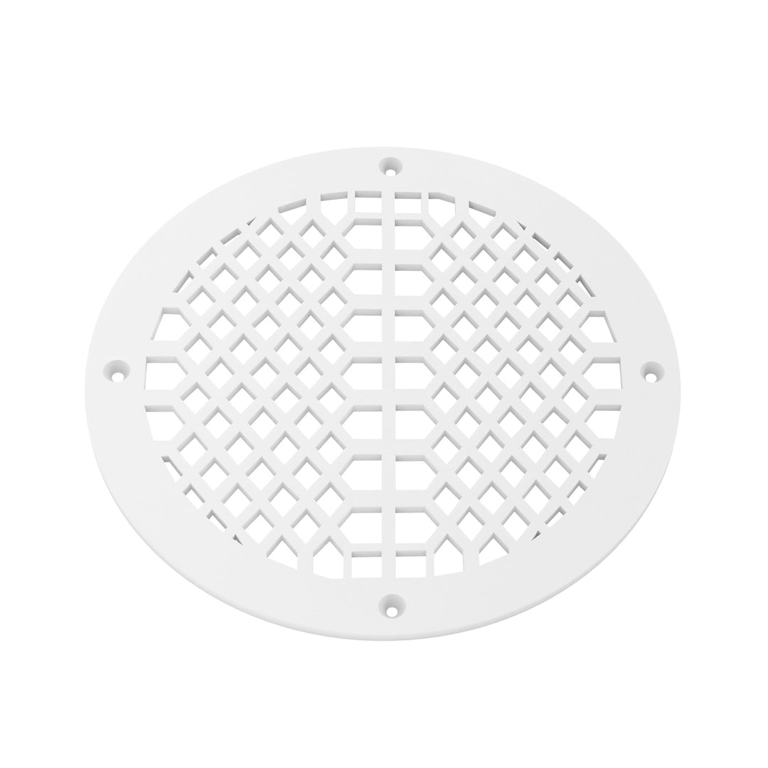 Edison Round Vent Covers Round Vent Cover Reggio Register Company, LLC - VCU 6" Diameter (Overall: 8" Diameter) Steel White