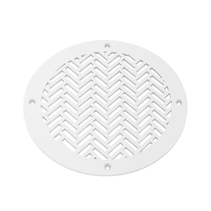 Herringbone Round Vent Covers Round Vent Cover Reggio Register Company, LLC - VCU 6" Diameter (Overall: 8" Diameter) Steel White