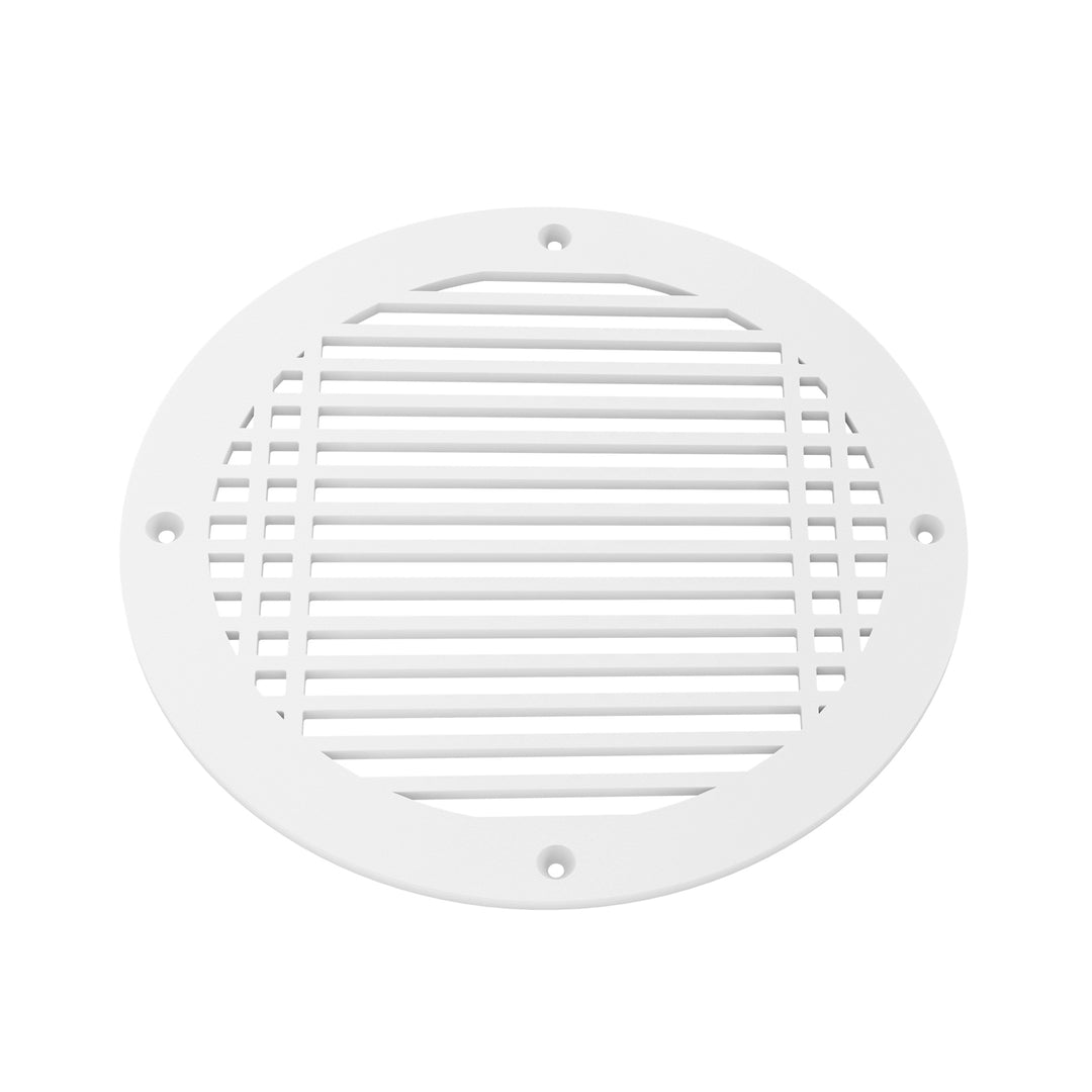 Linear Craftsman Round Vent Covers Round Vent Cover Reggio Register Company, LLC - VCU 6" Diameter (Overall: 8" Diameter) Steel White