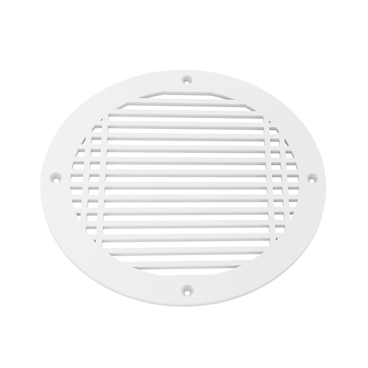 Linear Craftsman Round Vent Covers Round Vent Cover Reggio Register Company, LLC - VCU 6" Diameter (Overall: 8" Diameter) Steel White