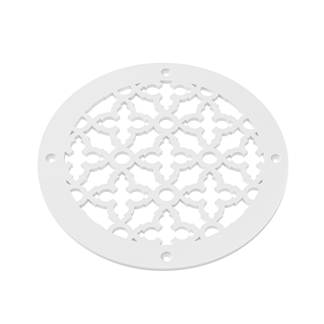 Scroll Round Vent Covers Round Vent Cover Reggio Register Company, LLC - VCU 6" Diameter (Overall: 8" Diameter) Steel White