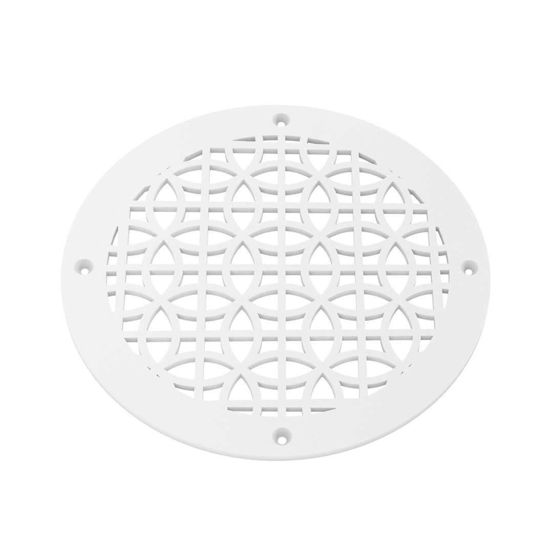 Sunray Round Vent Covers Round Vent Cover Reggio Register Company, LLC - VCU 6" Diameter (Overall: 8" Diameter) Steel White