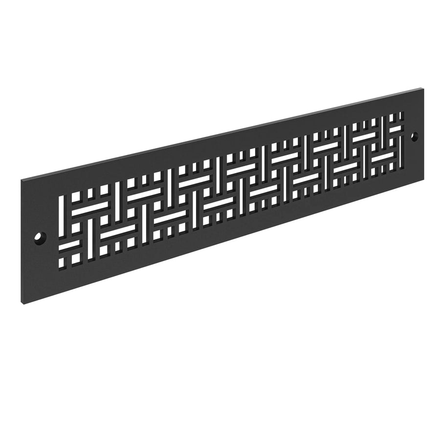 Basketweave Toe Kick Vent Cover Toe Kick Reggio Register Company, LLC - VCU 2.25 x 10 (Overall 3.5 x 12) 3/16" Aluminum Black