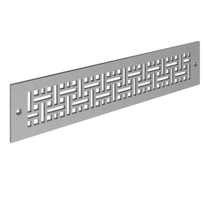 Basketweave Toe Kick Vent Cover Toe Kick Reggio Register Company, LLC - VCU 2.25 x 10 (Overall 3.5 x 12) 3/16" Aluminum Satin Nickel