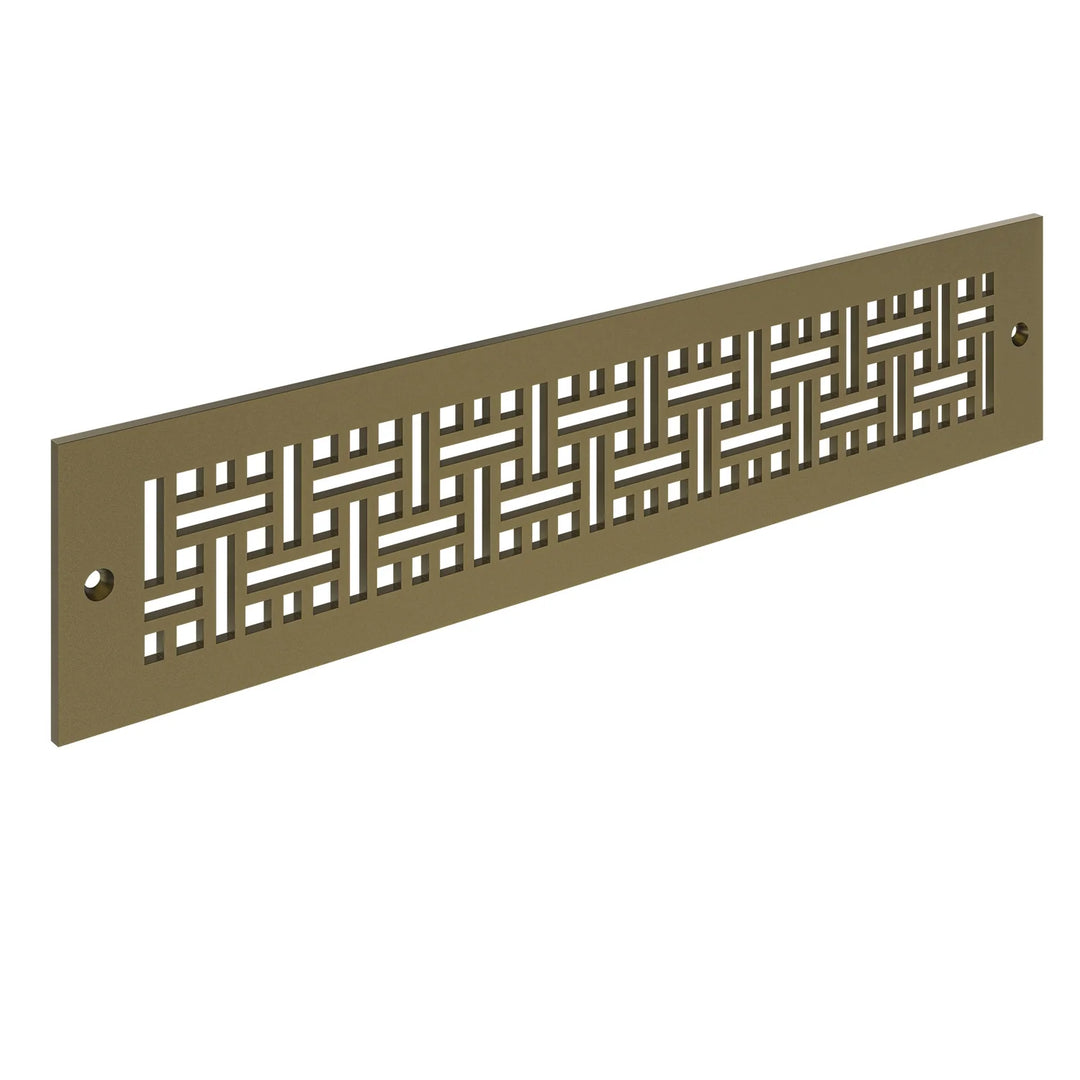 Basketweave Toe Kick Vent Cover Toe Kick Reggio Register Company, LLC - VCU 2.25 x 10 (Overall 3.5 x 12) 3/16" Aluminum Sun Gold