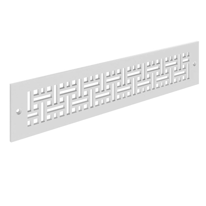 Basketweave Toe Kick Vent Cover Toe Kick Reggio Register Company, LLC - VCU 2.25 x 10 (Overall 3.5 x 12) 3/16" Aluminum White