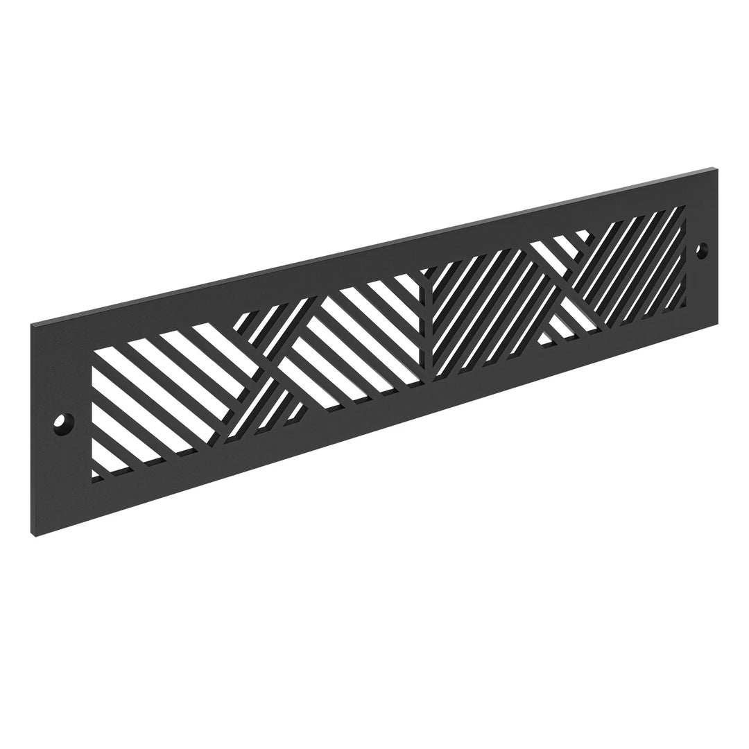 Chevron Toe Kick Vent Cover Toe Kick Reggio Register Company, LLC - VCU 2.25 x 10 (Overall 3.5 x 12) 3/16" Aluminum Black