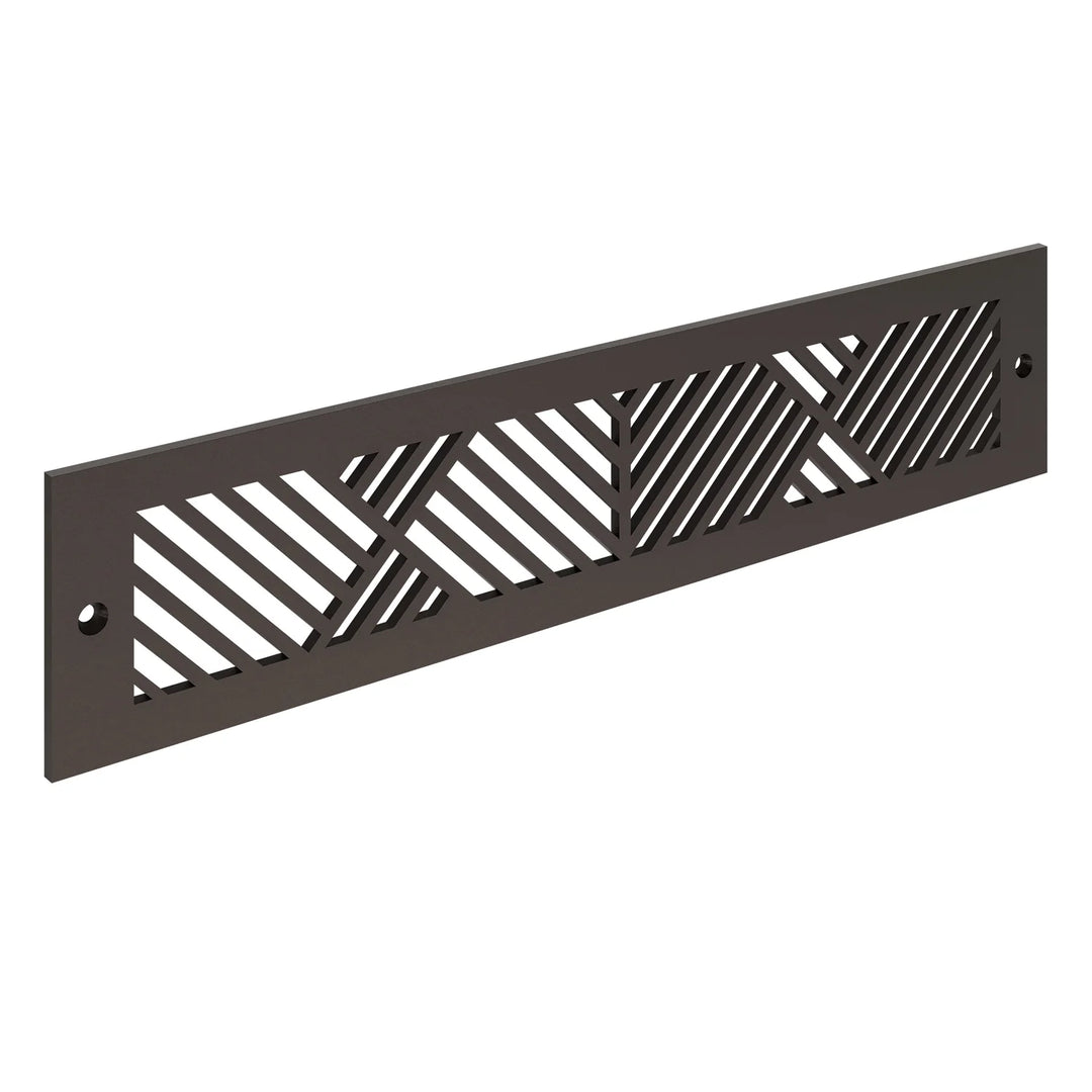 Chevron Toe Kick Vent Cover Toe Kick Reggio Register Company, LLC - VCU 2.25 x 10 (Overall 3.5 x 12) 3/16" Aluminum Oil Rubbed Bronze