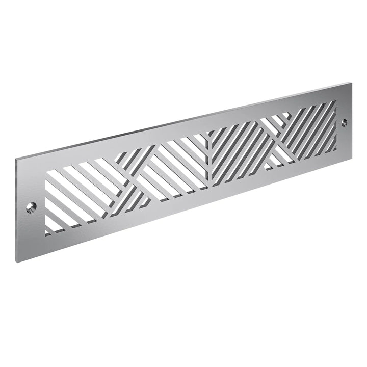 Chevron Toe Kick Vent Cover Toe Kick Reggio Register Company, LLC - VCU 2.25 x 10 (Overall 3.5 x 12) 3/16" Aluminum Silver