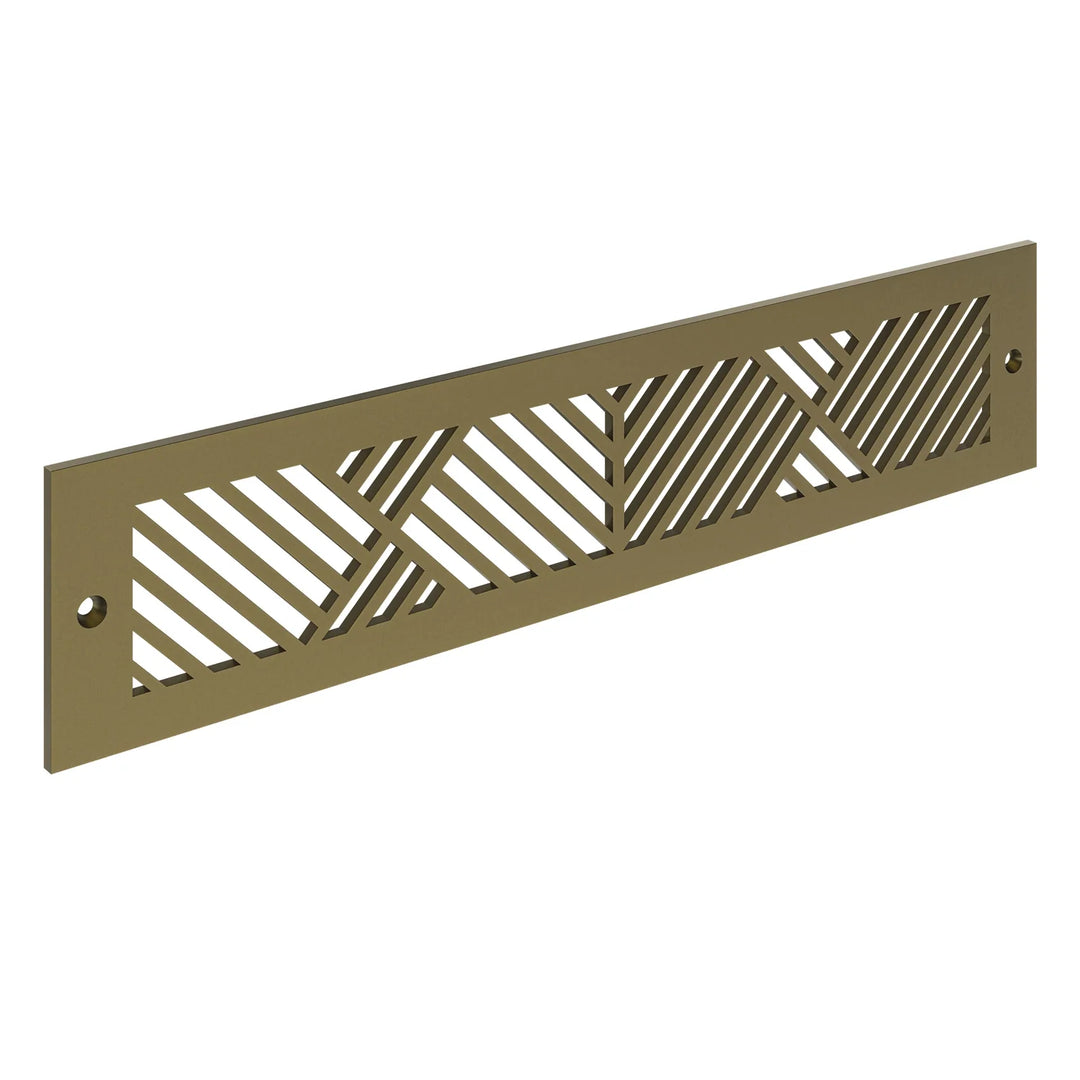 Chevron Toe Kick Vent Cover Toe Kick Reggio Register Company, LLC - VCU 2.25 x 10 (Overall 3.5 x 12) 3/16" Aluminum Sun Gold