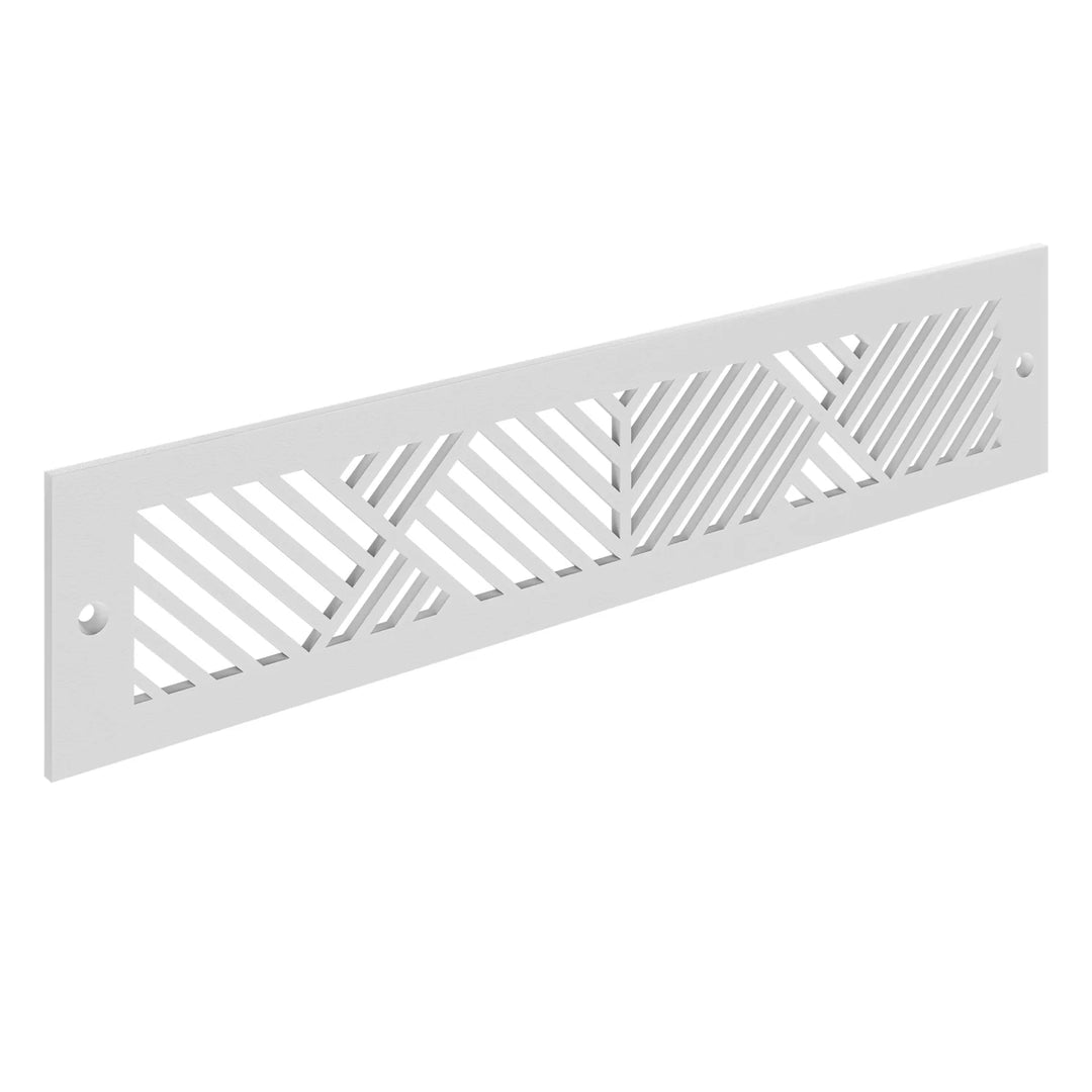 Chevron Toe Kick Vent Cover Toe Kick Reggio Register Company, LLC - VCU 2.25 x 10 (Overall 3.5 x 12) 3/16" Aluminum White