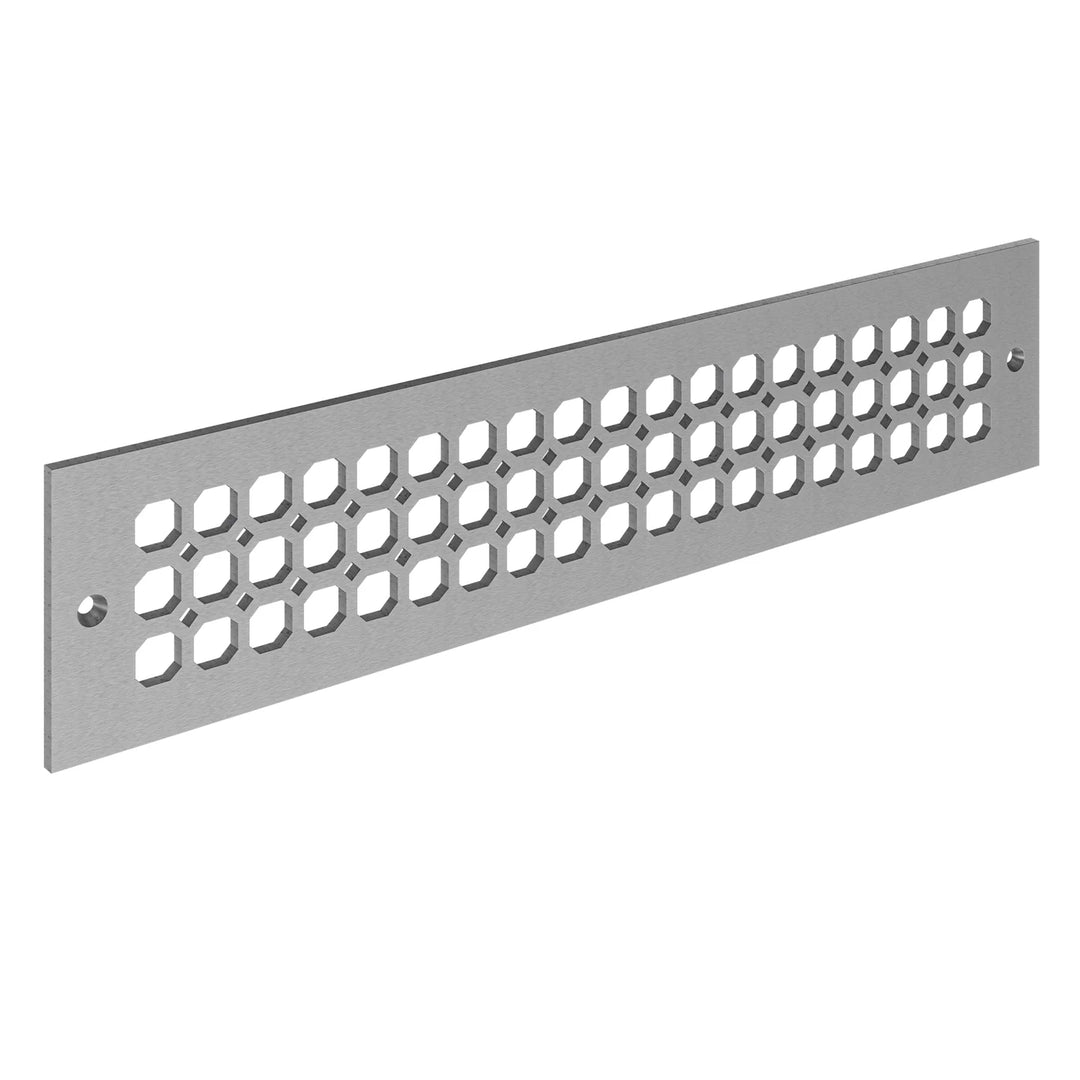 Easton Toe Kick Vent Cover Toe Kick Reggio Register Company, LLC - VCU 2.25 x 10 (Overall 3.5 x 12) 3/16" Aluminum Satin Nickel