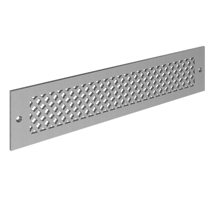 Imperial Toe Kick Vent Cover Toe Kick Reggio Register Company, LLC - VCU 2.25 x 10 (Overall 3.5 x 12) 3/16" Aluminum Satin Nickel