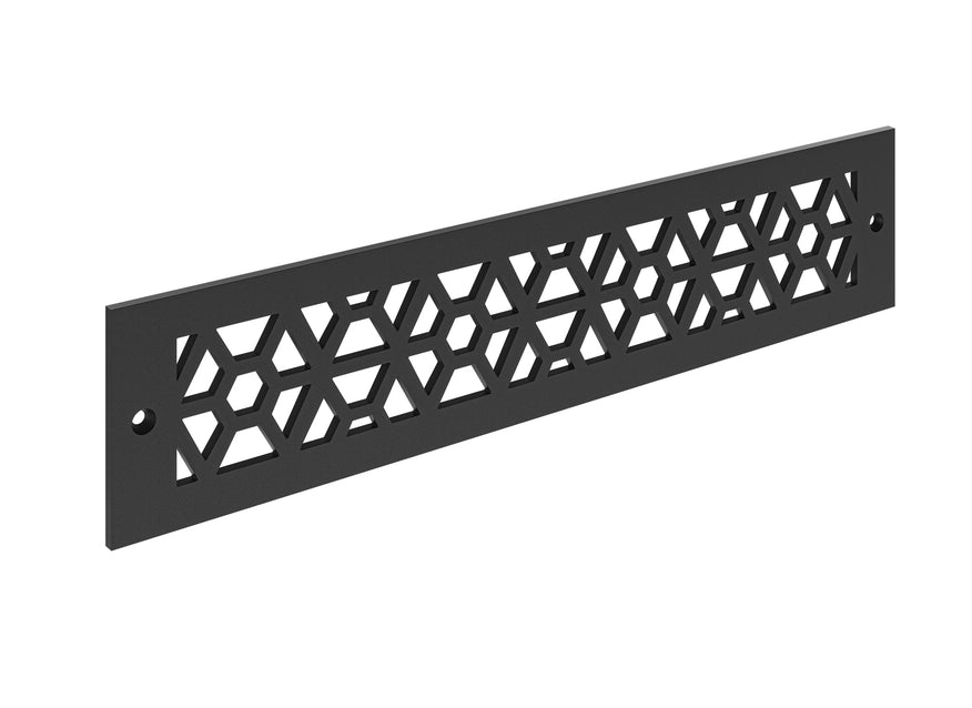 Mosaic Toe Kick Vent Cover Toe Kick Reggio Register Company, LLC - VCU 2.25 x 10 (Overall 3.5 x 12) 3/16" Steel Black