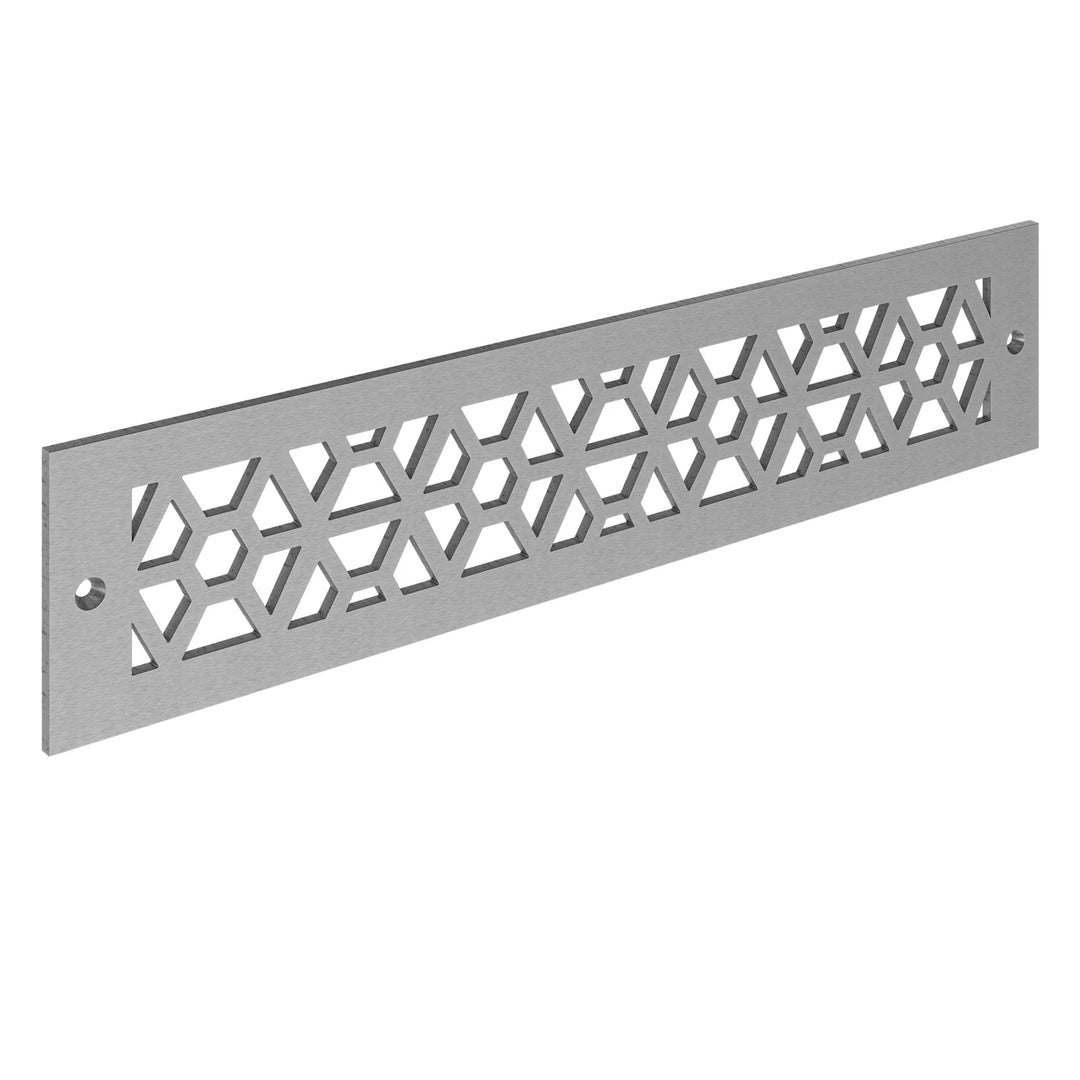 Mosaic Toe Kick Vent Cover Toe Kick Reggio Register Company, LLC - VCU 2.25 x 10 (Overall 3.5 x 12) 3/16" Aluminum Satin Nickel