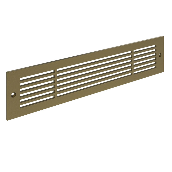 Royal Linear Toe Kick Vent Cover Toe Kick Reggio Register Company, LLC - VCU 2.25 x 10 (Overall 3.5 x 12) 3/16" Aluminum Sun Gold