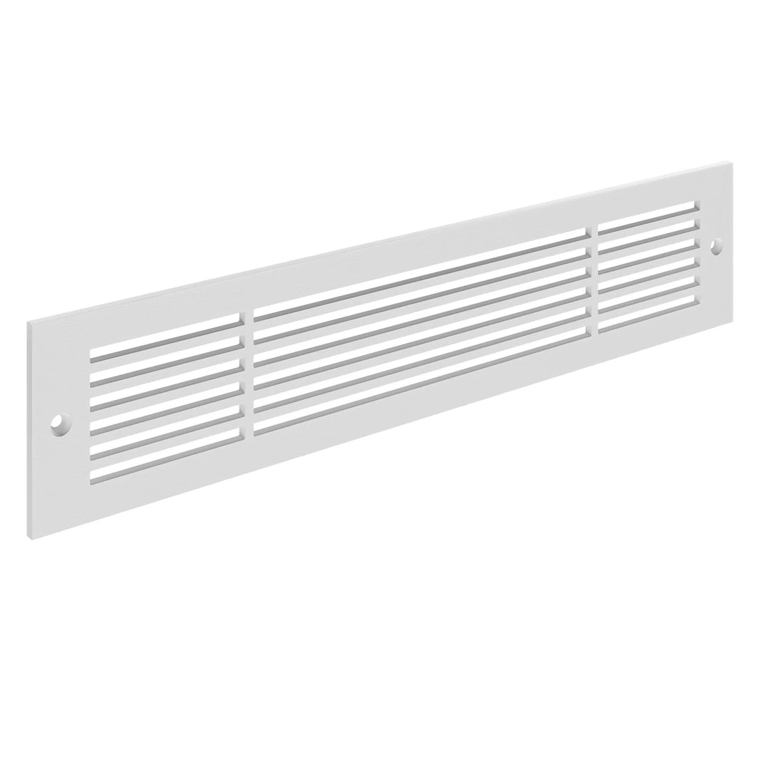 Royal Linear Toe Kick Vent Cover Toe Kick Reggio Register Company, LLC - VCU 2.25 x 10 (Overall 3.5 x 12) 3/16" Aluminum White