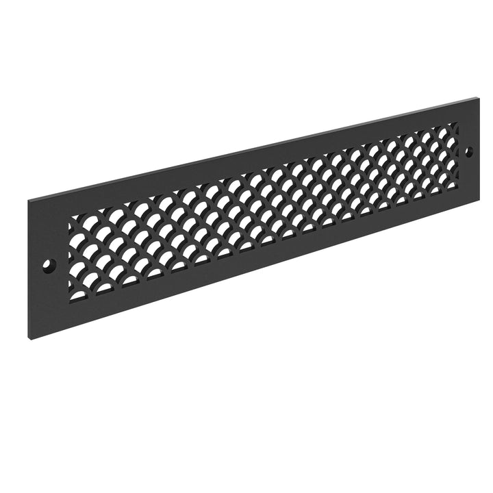 Sanibel Toe Kick Vent Cover Toe Kick Reggio Register Company, LLC - VCU 2.25 x 10 (Overall 3.5 x 12) 3/16" Aluminum Black