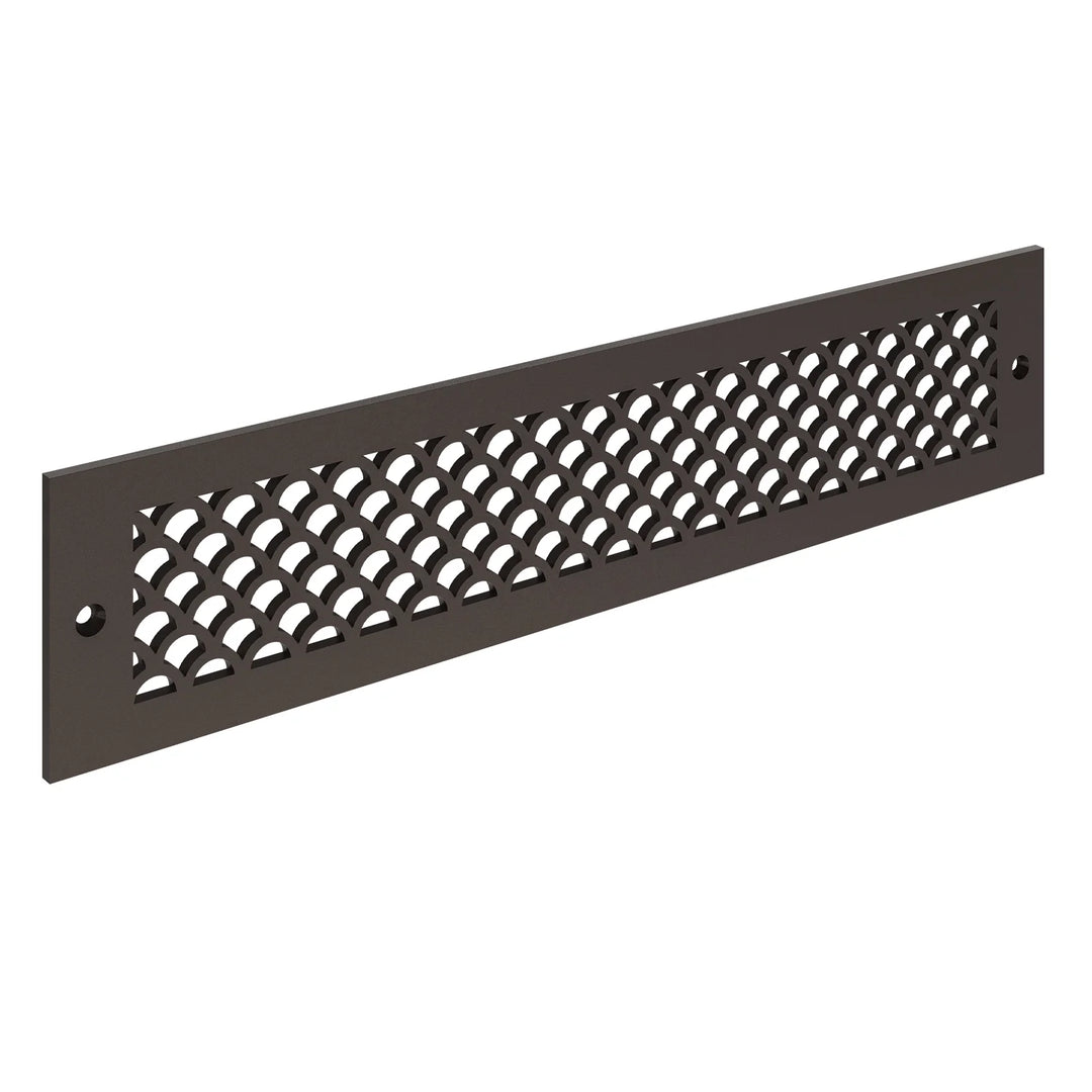 Sanibel Toe Kick Vent Cover Toe Kick Reggio Register Company, LLC - VCU 2.25 x 10 (Overall 3.5 x 12) 3/16" Aluminum Oil Rubbed Bronze