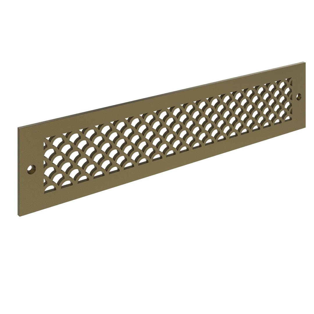 Sanibel Toe Kick Vent Cover Toe Kick Reggio Register Company, LLC - VCU 2.25 x 10 (Overall 3.5 x 12) 3/16" Aluminum Sun Gold