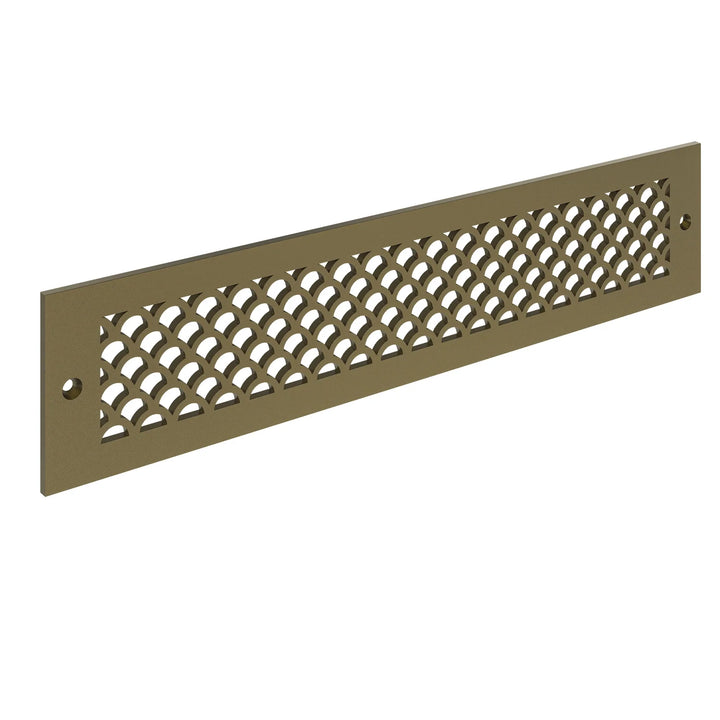 Sanibel Toe Kick Vent Cover Toe Kick Reggio Register Company, LLC - VCU 2.25 x 10 (Overall 3.5 x 12) 3/16" Aluminum Sun Gold