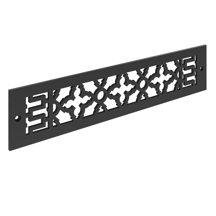 Scroll Toe Kick Vent Cover Toe Kick Reggio Register Company, LLC - VCU 2.25 x 10 (Overall 3.5 x 12) 3/16" Steel Black