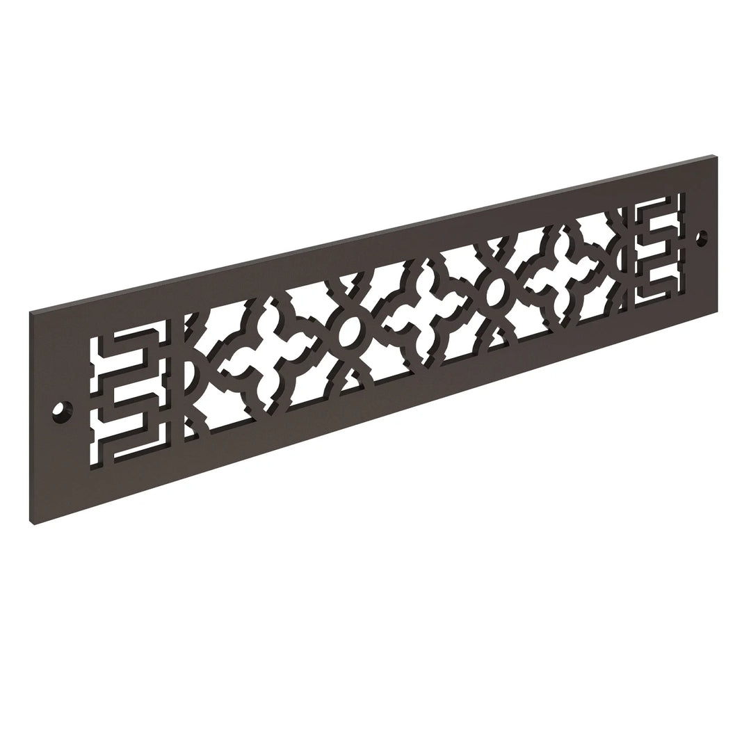 Scroll Toe Kick Vent Cover Toe Kick Reggio Register Company, LLC - VCU 2.25 x 10 (Overall 3.5 x 12) 3/16" Aluminum Oil Rubbed Bronze