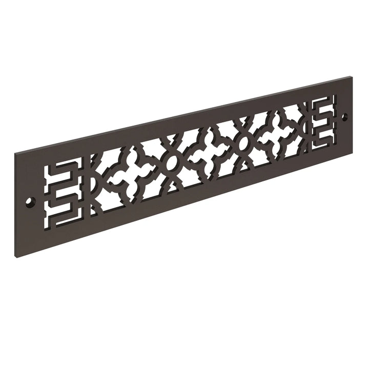 Scroll Toe Kick Vent Cover Toe Kick Reggio Register Company, LLC - VCU 2.25 x 10 (Overall 3.5 x 12) 3/16" Aluminum Oil Rubbed Bronze