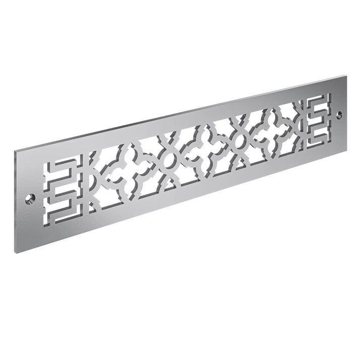 Scroll Toe Kick Vent Cover Toe Kick Reggio Register Company, LLC - VCU 2.25 x 10 (Overall 3.5 x 12) 3/16" Aluminum Silver