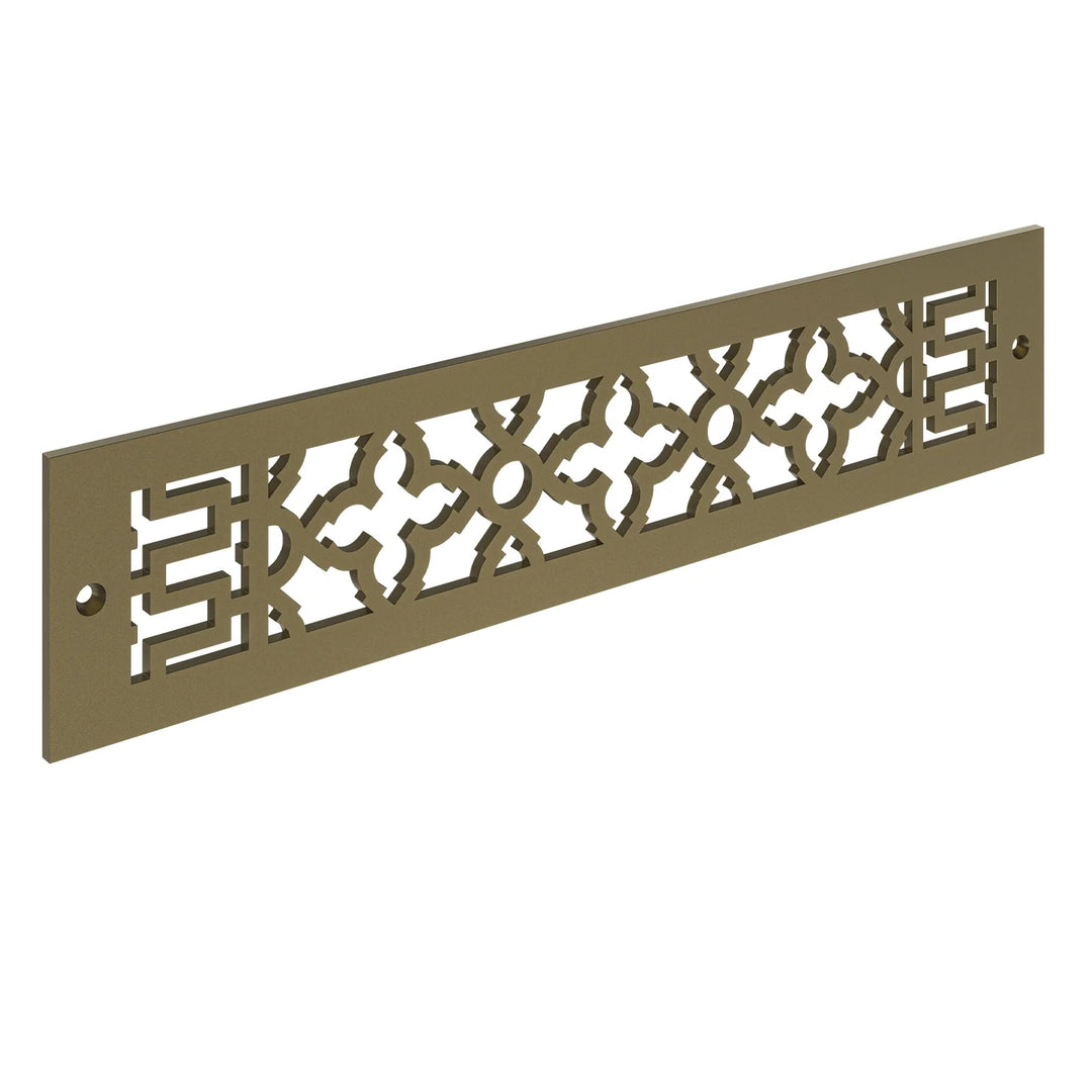 Scroll Toe Kick Vent Cover Toe Kick Reggio Register Company, LLC - VCU 2.25 x 10 (Overall 3.5 x 12) 3/16" Aluminum Sun Gold