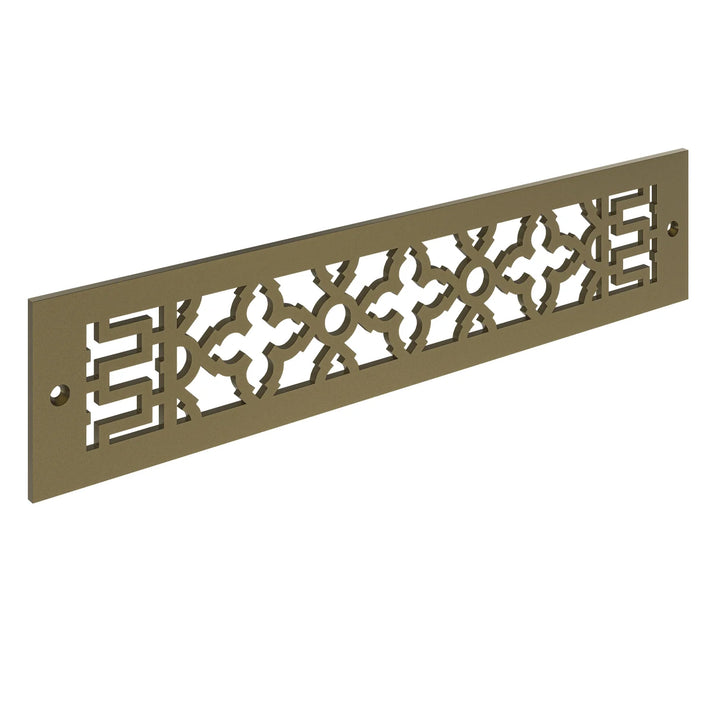 Scroll Toe Kick Vent Cover Toe Kick Reggio Register Company, LLC - VCU 2.25 x 10 (Overall 3.5 x 12) 3/16" Aluminum Sun Gold