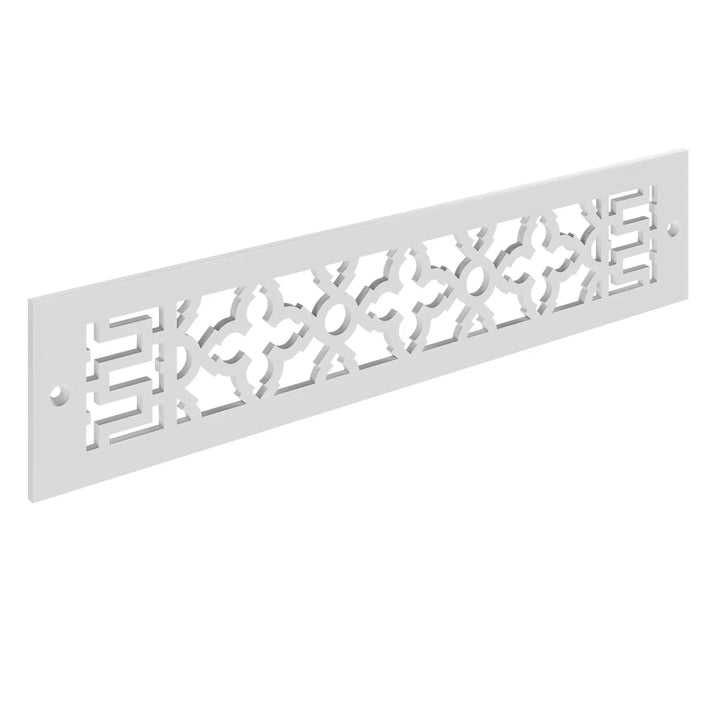 Scroll Toe Kick Vent Cover Toe Kick Reggio Register Company, LLC - VCU 2.25 x 10 (Overall 3.5 x 12) 3/16" Aluminum White