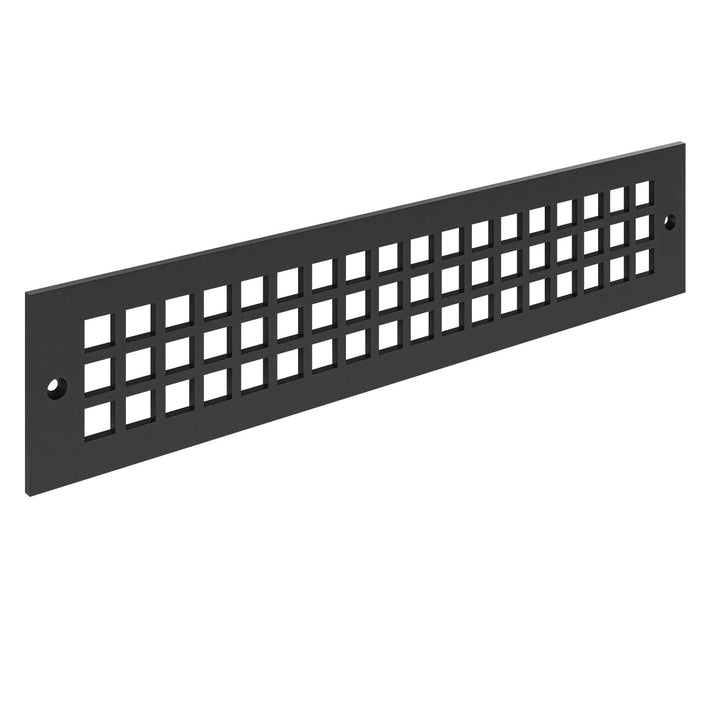 Square Toe Kick Vent Cover Toe Kick Reggio Register Company, LLC - VCU 2.25 x 10 (Overall 3.5 x 12) 3/16" Aluminum Black
