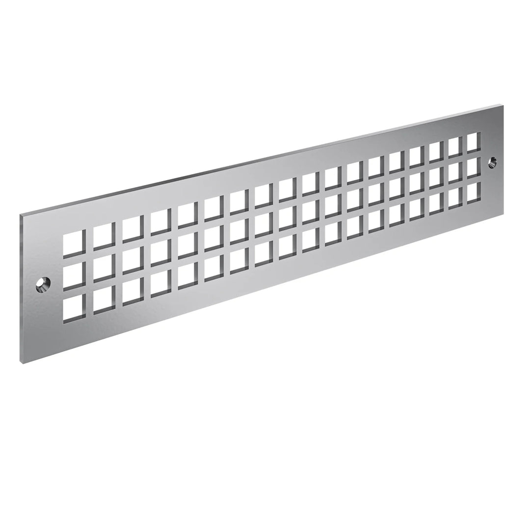 Square Toe Kick Vent Cover Toe Kick Reggio Register Company, LLC - VCU 2.25 x 10 (Overall 3.5 x 12) 3/16" Aluminum Silver