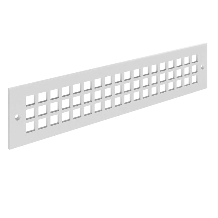 Square Toe Kick Vent Cover Toe Kick Reggio Register Company, LLC - VCU 2.25 x 10 (Overall 3.5 x 12) 3/16" Aluminum White