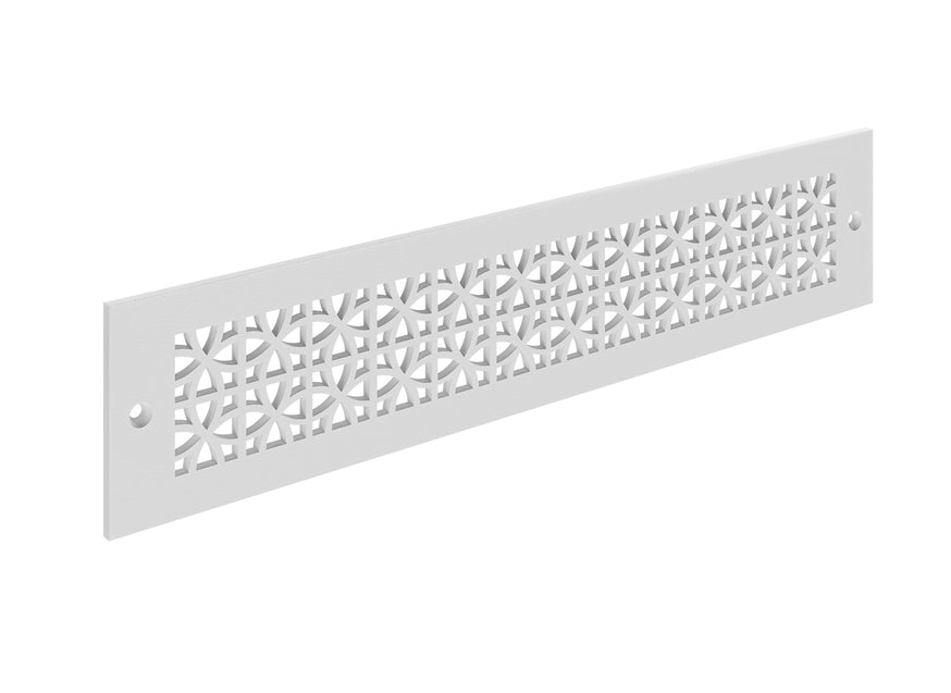 Sunray Toe Kick Vent Cover Toe Kick Reggio Register Company, LLC - VCU 2.25 x 10 (Overall 3.5 x 12) 3/16" Aluminum White