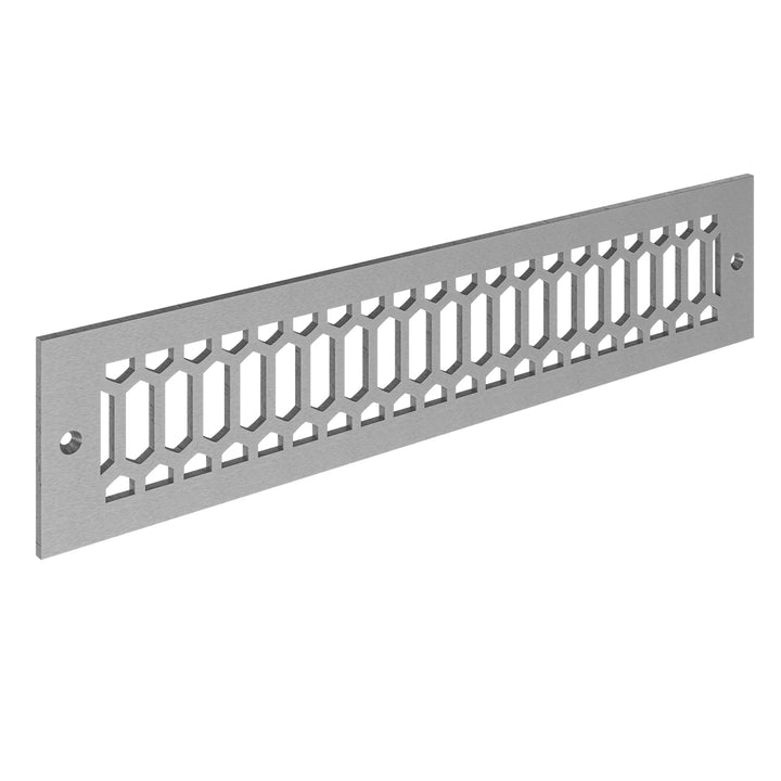 Duncan Toe Kick Vent Cover Toe Kick Reggio Register Company, LLC - VCU 2.25 x 10 (Overall 3.5 x 12) 3/16" Aluminum Satin Nickel