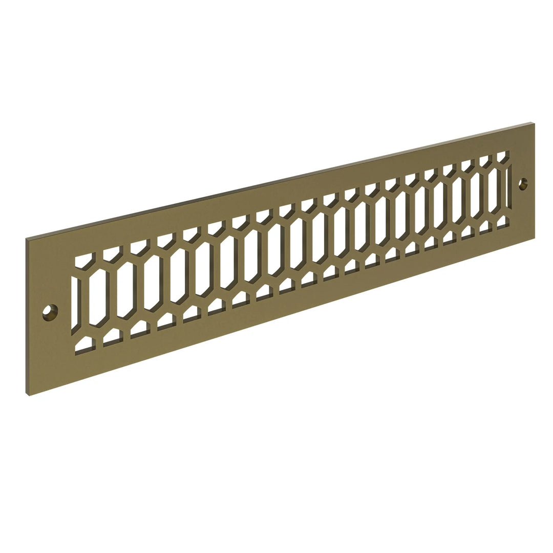 Duncan Toe Kick Vent Cover Toe Kick Reggio Register Company, LLC - VCU 2.25 x 10 (Overall 3.5 x 12) 3/16" Aluminum Sun Gold