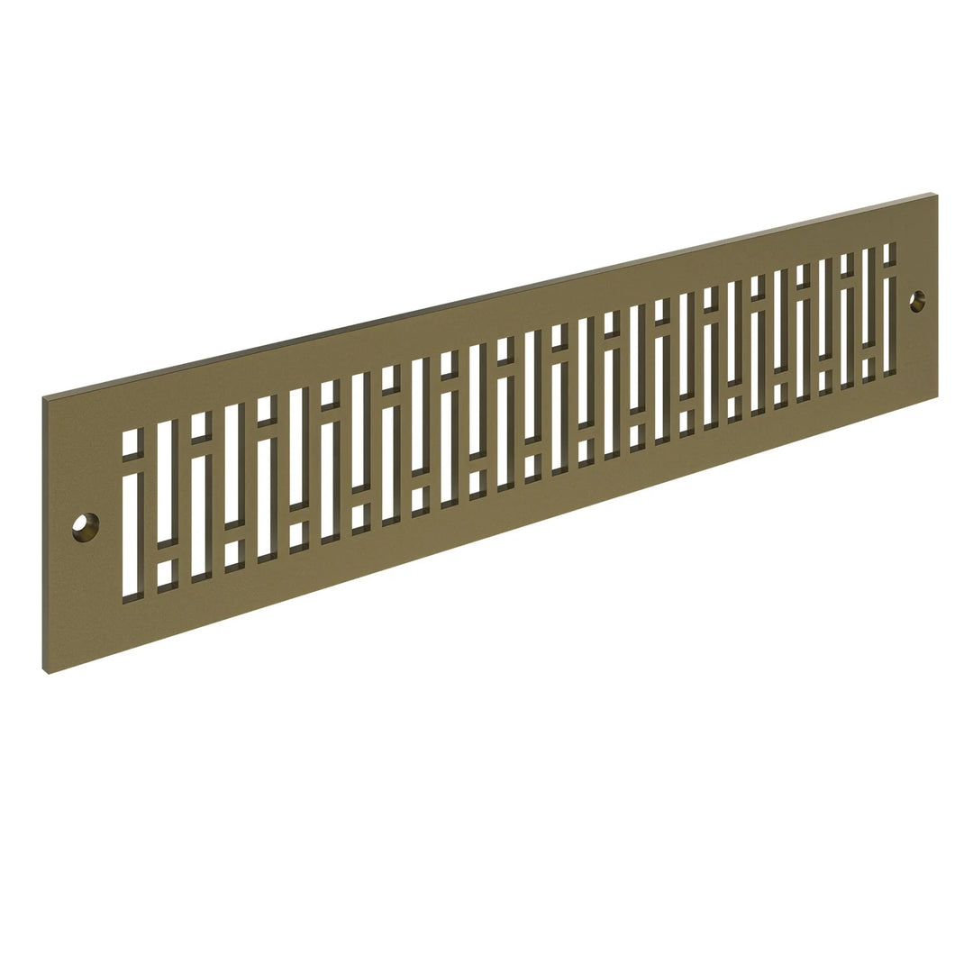 Abigail Toe Kick Vent Cover Toe Kick Reggio Register Company, LLC - VCU 2.25 x 10 (Overall 3.5 x 12) 3/16" Aluminum Sun Gold