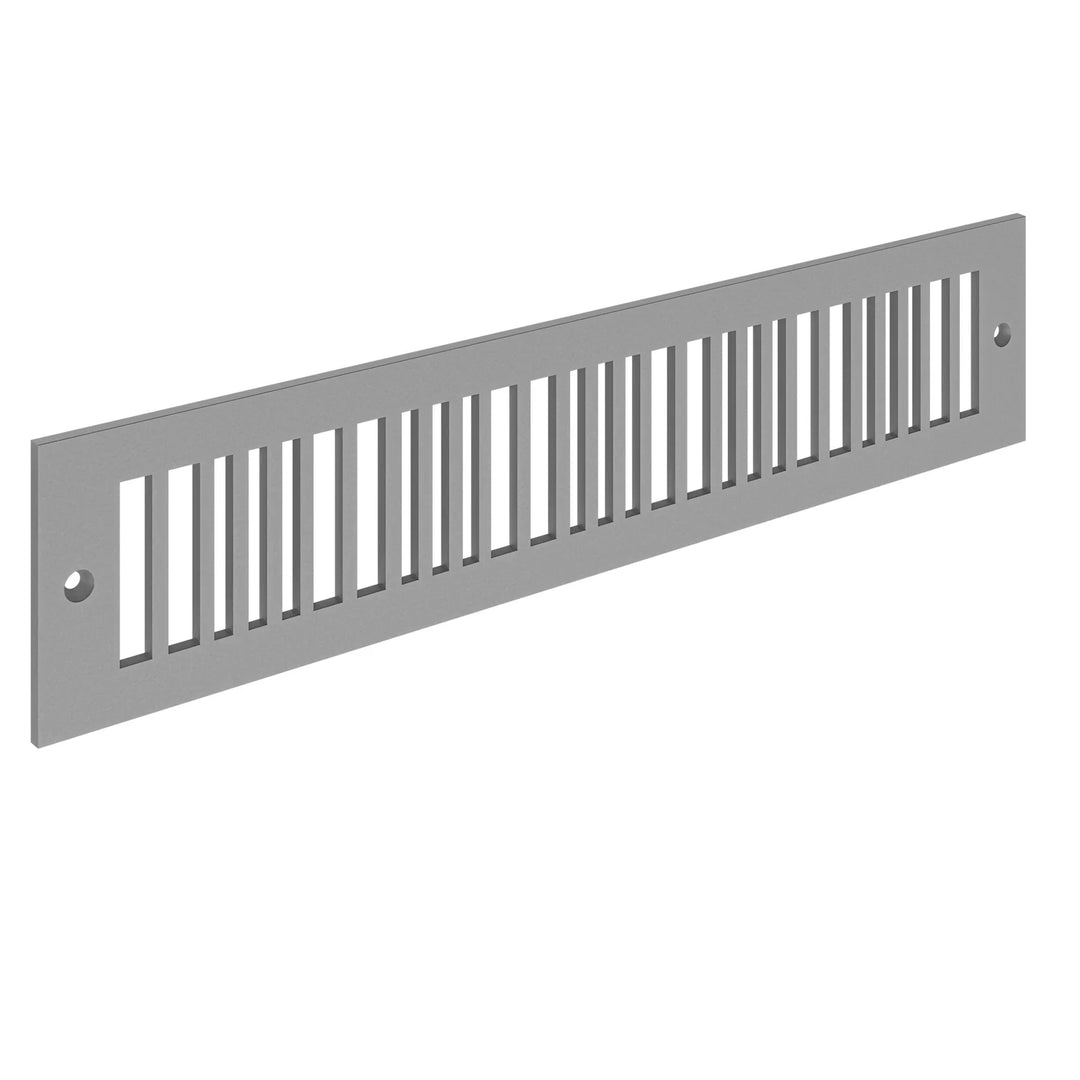 Piano Toe Kick Vent Cover Toe Kick Reggio Register Company, LLC - VCU 2.25 x 10 (Overall 3.5 x 12) 3/16" Aluminum Gray
