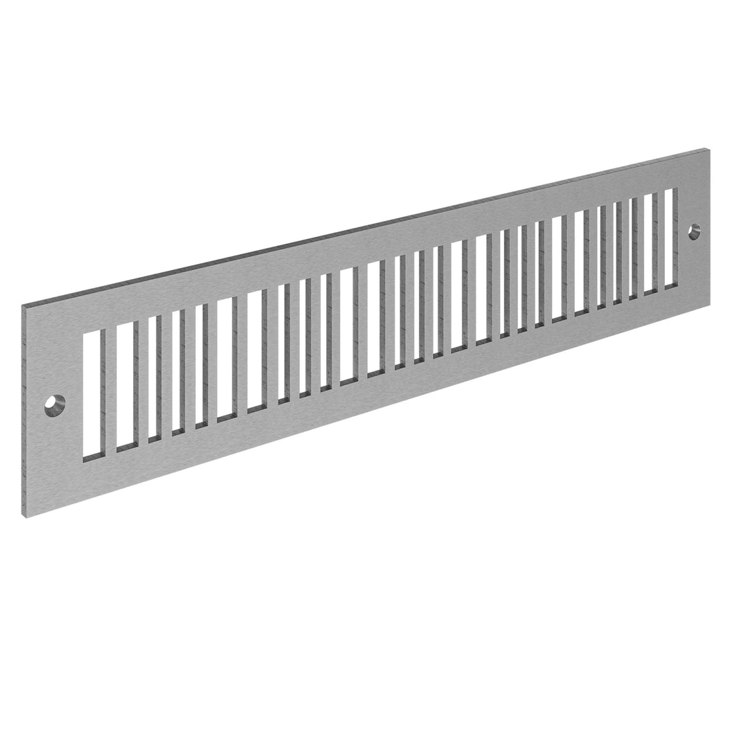 Piano Toe Kick Vent Cover Toe Kick Reggio Register Company, LLC - VCU 2.25 x 10 (Overall 3.5 x 12) 3/16" Aluminum Satin Nickel